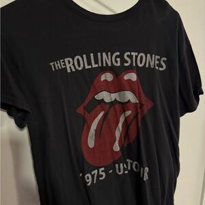 The Rolling Stones Black Tee with White Logo